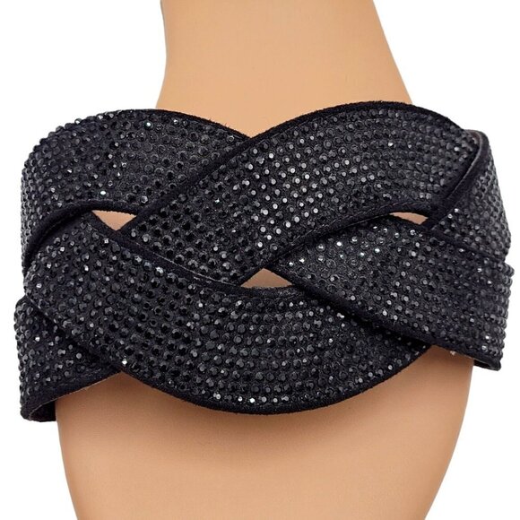 Torrid Shoes Size 8WW Rhinestone Twist Flats Open Toe Cushioned Slip On Slide - Picture 6 of 10